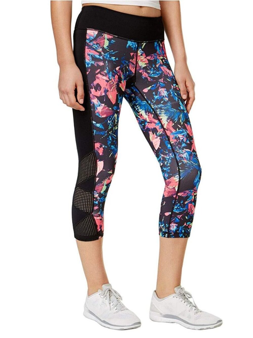 Ideology Womens Floral Print Cropped Leggings